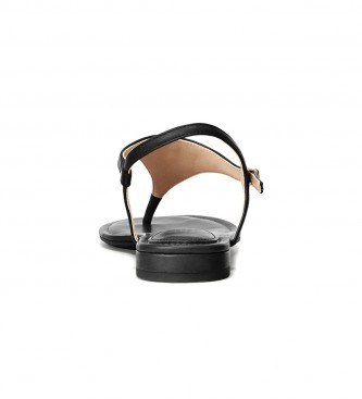 Ralph Lauren Ellington black leather sandals
