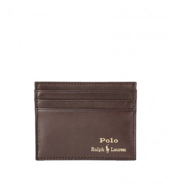 Polo Ralph Lauren St med blte og kortholder i brunt lder