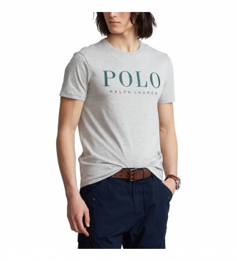 Ralph Lauren T-shirt de malha personalizada cinzenta Fit
