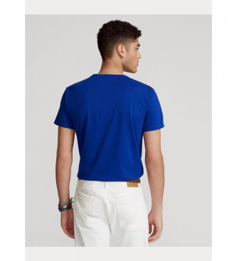 Ralph Lauren T-shirt blu personalizzata in maglia