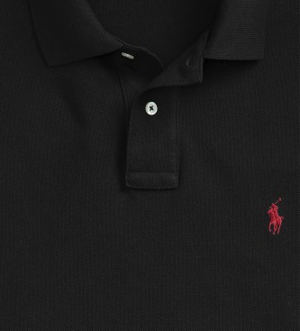 Ralph Lauren Custom Fit piqu polo shirt black