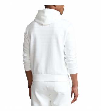 Ralph Lauren Felpa con cappuccio in maglia doppia bianca