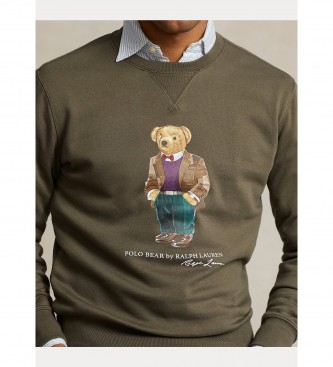 Ralph Lauren Camisola de lã com urso Polo verde