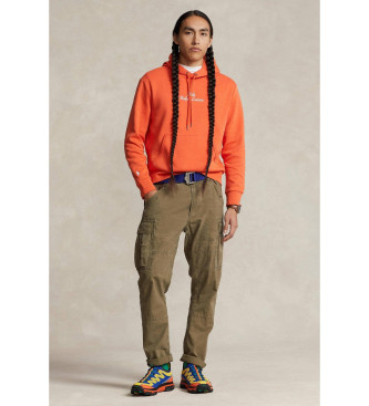 Polo Ralph Lauren Doppelt gestricktes Sweatshirt mit orangefarbenem Logo