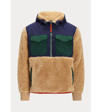 Polo Ralph Lauren Bruine fleece hoodie met rits 