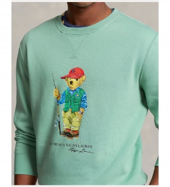 Polo Ralph Lauren Felpa in pile verde orsetto