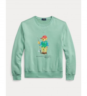 Polo Ralph Lauren Felpa in pile verde orsetto