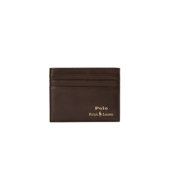 Polo Ralph Lauren Porte-cartes troit en cuir brun Suffolk