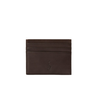 Polo Ralph Lauren Suffolk brown leather slim card holder