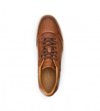 Polo Ralph Lauren Klasyczne brązowe skórzane buty sportowe