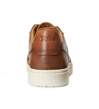 Polo Ralph Lauren Klasyczne brązowe skórzane buty sportowe