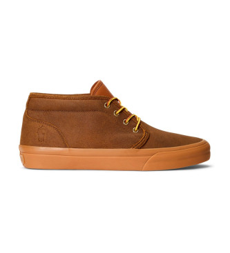 Polo Ralph Lauren Keaton brown leather trainers