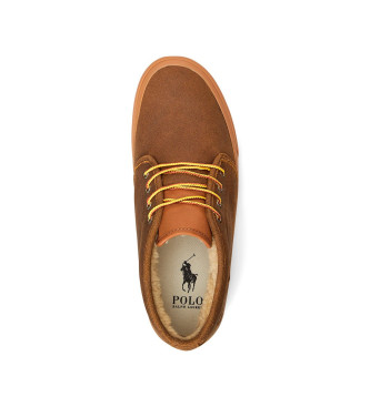 Polo Ralph Lauren Keaton brown leather trainers