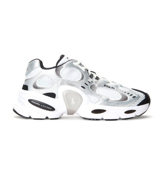 Polo Ralph Lauren Metaliczne białe skórzane buty sportowe