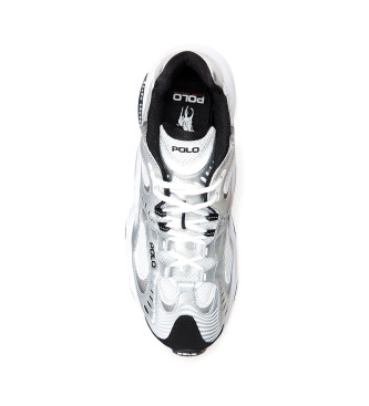 Polo Ralph Lauren Metaliczne białe skórzane buty sportowe