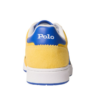 Polo Ralph Lauren Polo Court - Baskets en cuir bleu, jaune