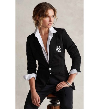 Polo Ralph Lauren Double jacquard knitted black blazer