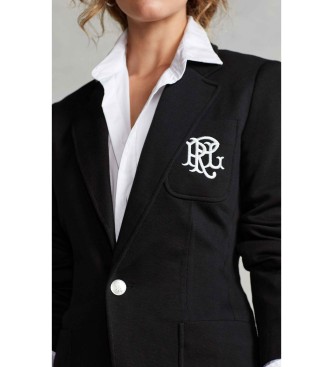 Polo Ralph Lauren Double jacquard knitted black blazer