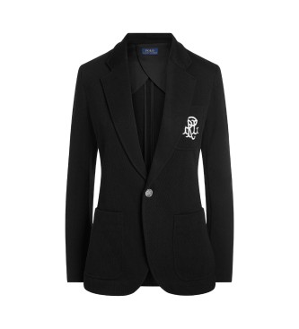 Polo Ralph Lauren Double jacquard knitted black blazer