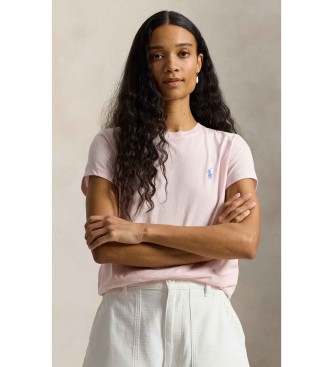 Polo Ralph Lauren Lyserød klassisk fit bomuldsstrik t-shirt
