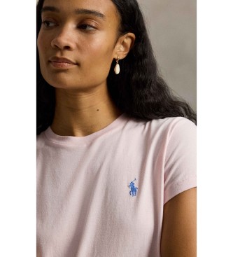 Polo Ralph Lauren Lyserød klassisk fit bomuldsstrik t-shirt