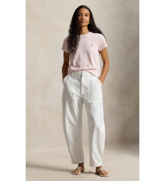 Polo Ralph Lauren Lyserød klassisk fit bomuldsstrik t-shirt