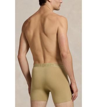 Polo Ralph Lauren Set de 3 calzoncillos b�xer de algod�n el�stico beige, marr�n