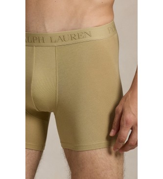 Polo Ralph Lauren Set de 3 calzoncillos b�xer de algod�n el�stico beige, marr�n