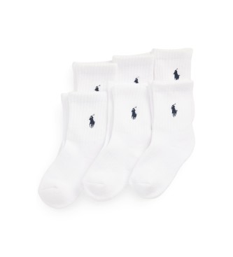Polo Ralph Lauren Set 6 pares de calcetines de media ca�a blanco