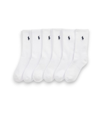 Polo Ralph Lauren Komplet 6 parov belih polkrožnih nogavic