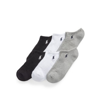 Polo Ralph Lauren Set 6 pares de calcetines tobilleros negro, blanco, gris