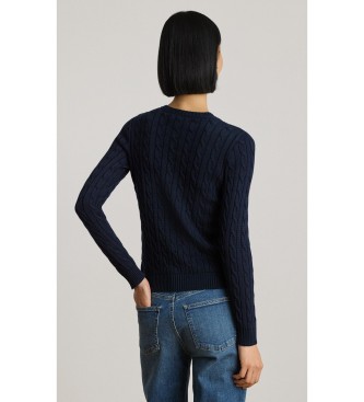 Lauren Ralph Lauren Pull en tricot torsadé avec boutons marine