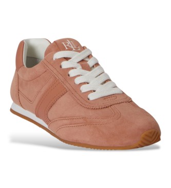 Lauren Ralph Lauren Dani Turnschuhe aus Wildleder und rotbraunem Leder