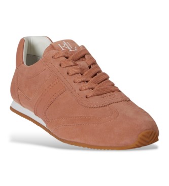 Lauren Ralph Lauren Dani Turnschuhe aus Wildleder und rotbraunem Leder