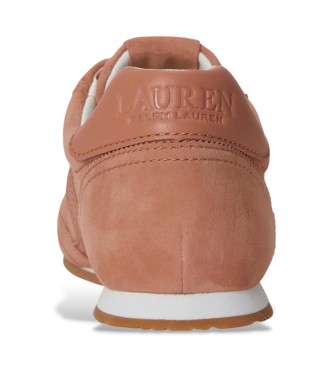 Lauren Ralph Lauren Dani Turnschuhe aus Wildleder und rotbraunem Leder