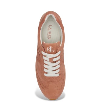 Lauren Ralph Lauren Dani Turnschuhe aus Wildleder und rotbraunem Leder