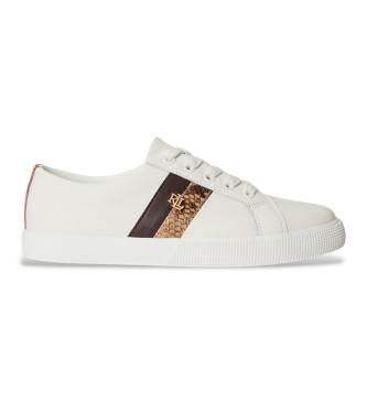 Lauren Ralph Lauren Deportivo Janson II de couro com debrum branco