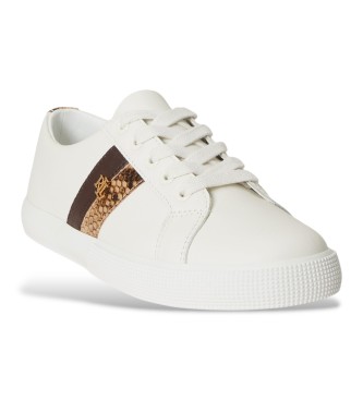 Lauren Ralph Lauren Deportivo Janson II de couro com debrum branco