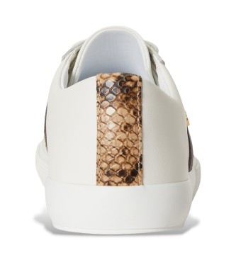 Lauren Ralph Lauren Deportivo Janson II de couro com debrum branco