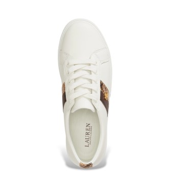 Lauren Ralph Lauren Deportivo Janson II de couro com debrum branco