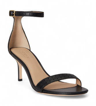 Polo Ralph Lauren Allie usnjene sandale črne barve