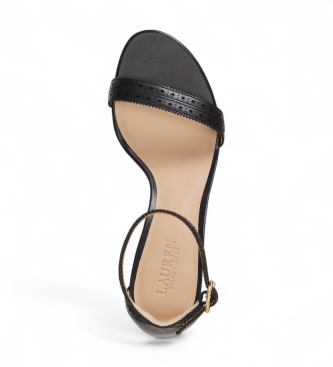 Polo Ralph Lauren Allie usnjene sandale črne barve