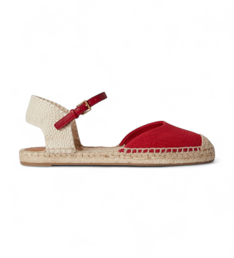 Lauren Ralph Lauren Espadrille en toile rouge Espadrilles Robby plates
