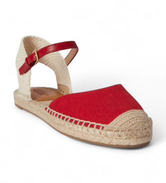 Lauren Ralph Lauren Espadrille en toile rouge Espadrilles Robby plates