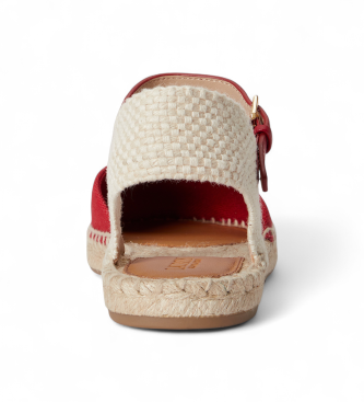 Lauren Ralph Lauren Espadrille en toile rouge Espadrilles Robby plates