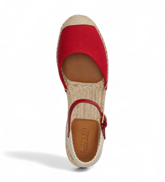 Lauren Ralph Lauren Espadrille en toile rouge Espadrilles Robby plates