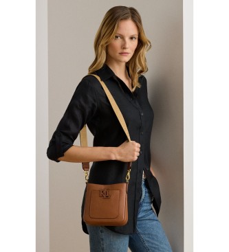 Lauren Ralph Lauren Cameryn liten axelremsv�ska i brunt l�der