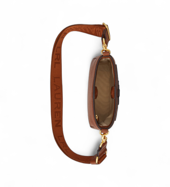 Lauren Ralph Lauren Cameryn liten axelremsv�ska i brunt l�der