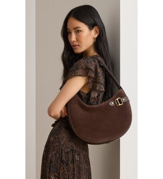 Lauren Ralph Lauren Borsa a tracolla grande Tasha in pelle scamosciata marrone