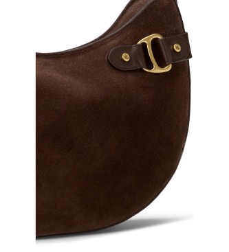 Lauren Ralph Lauren Borsa a tracolla grande Tasha in pelle scamosciata marrone